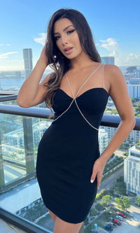 Millionaire Black Mini Party Dress