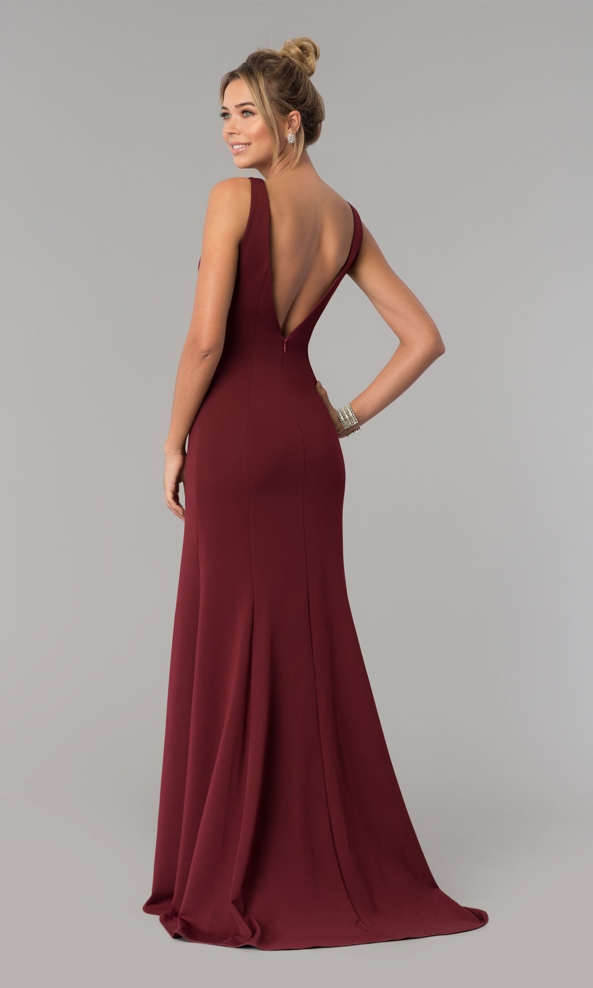 Sleeveless V-Neck Long Formal Prom Dress 8158