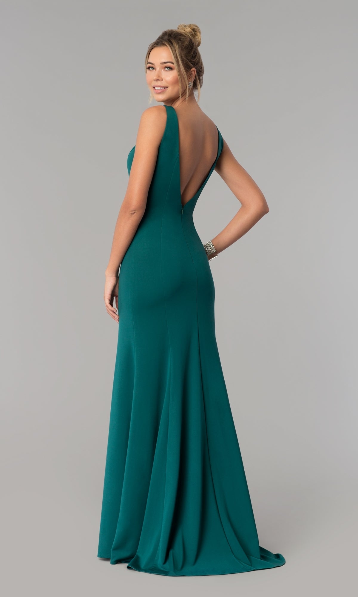 Sleeveless V-Neck Long Formal Prom Dress 8158