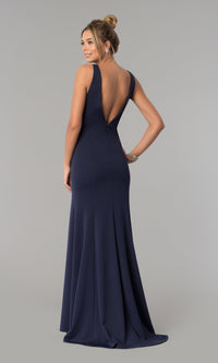 Sleeveless V-Neck Long Formal Prom Dress 8158