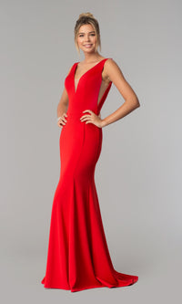 Sleeveless V-Neck Long Formal Prom Dress 8158