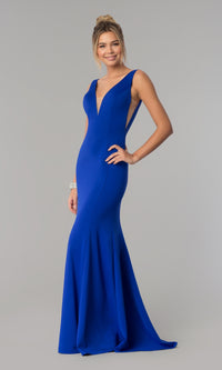 Sleeveless V-Neck Long Formal Prom Dress 8158