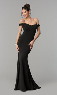 Simple Off-the-Shoulder Long Formal Prom Dress 8160