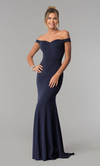 Simple Off-the-Shoulder Long Formal Prom Dress 8160