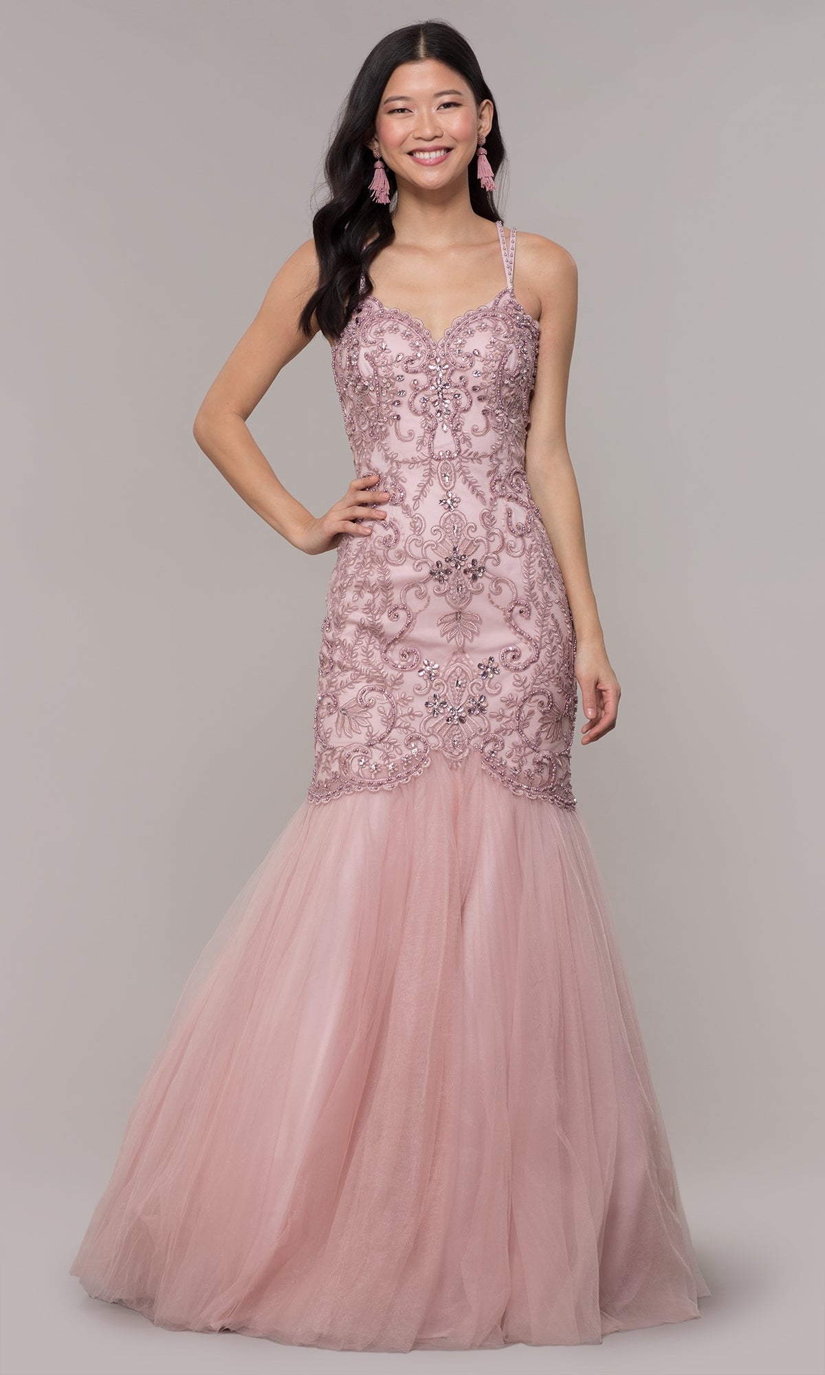 Embroidered Tight Sweetheart Mermaid Prom Dress 8352