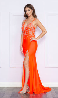 Backless Long Jersey Prom Dress: Poly USA 9120