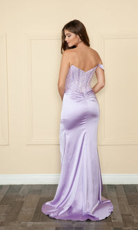 One-Shoulder Sequin-Bodice Long Prom Dress 9178