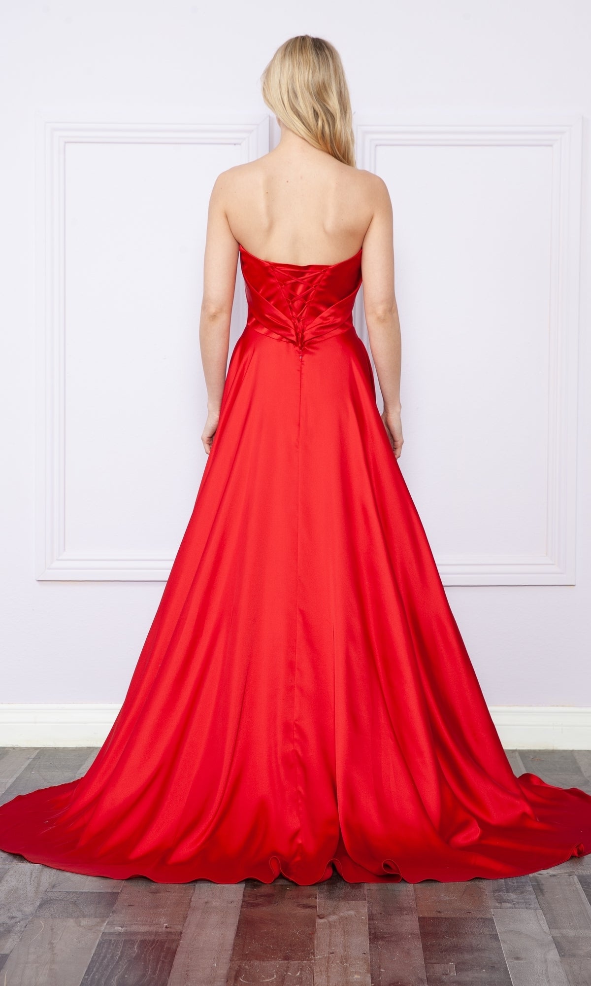 Strapless Long A-Line Prom Dress with Pockets 9188