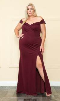 Off-the-Shoulder Plus-Size Long Prom Dress W1118