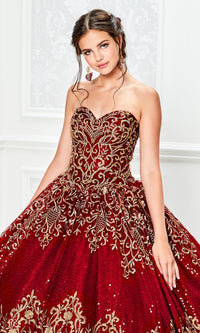 Princesa Red and Gold Quinceañera Dress PR11945