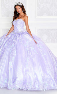 Strapless Princesa PR12265 Quince Dress with Train