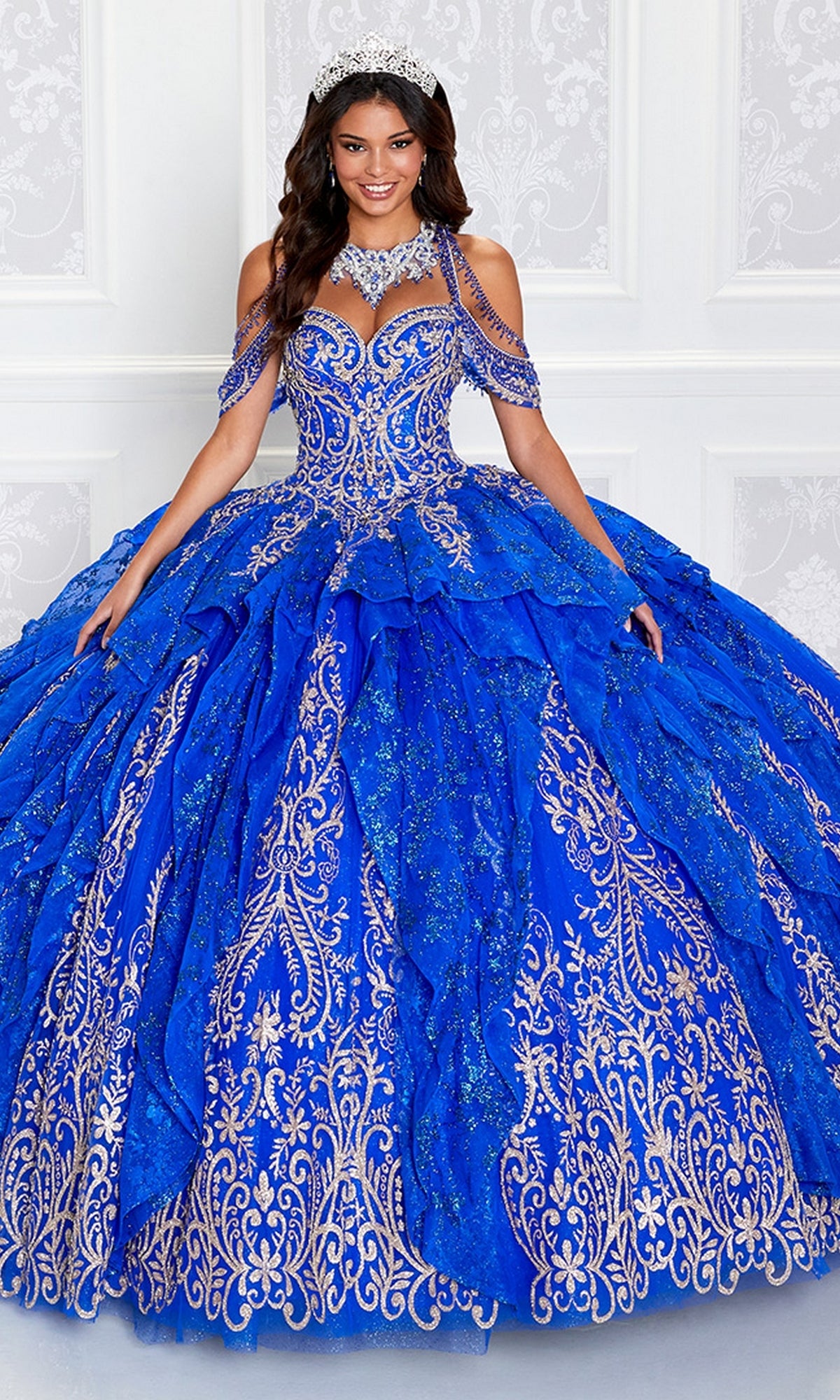 Princesa by Ariana Vara Glitter Quince Dress -PromGirl