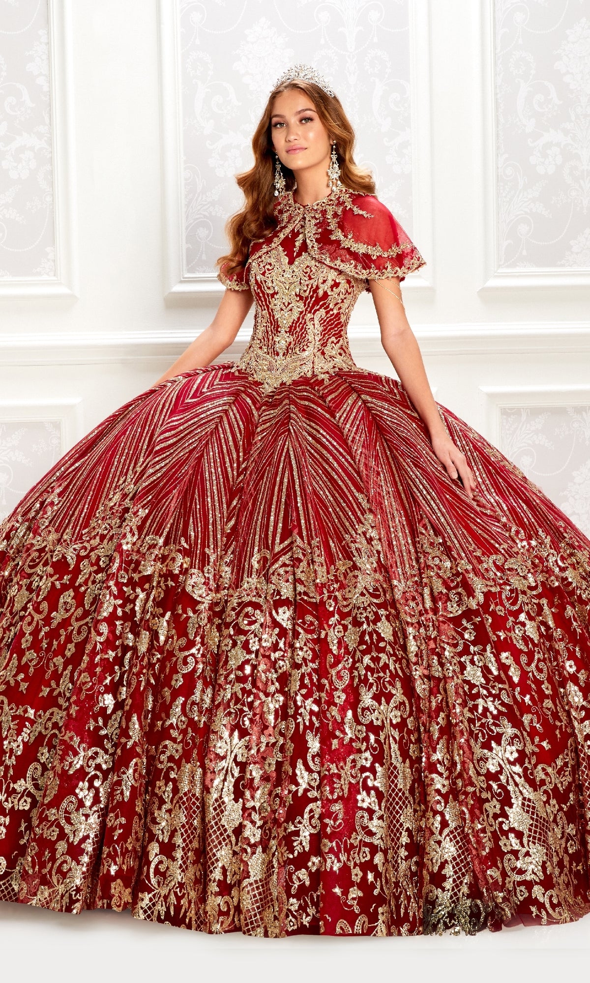 Wine Red Quinceanera Dress: Princesa PR22034