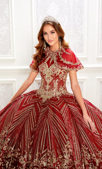 Wine Red Quinceanera Dress: Princesa PR22034