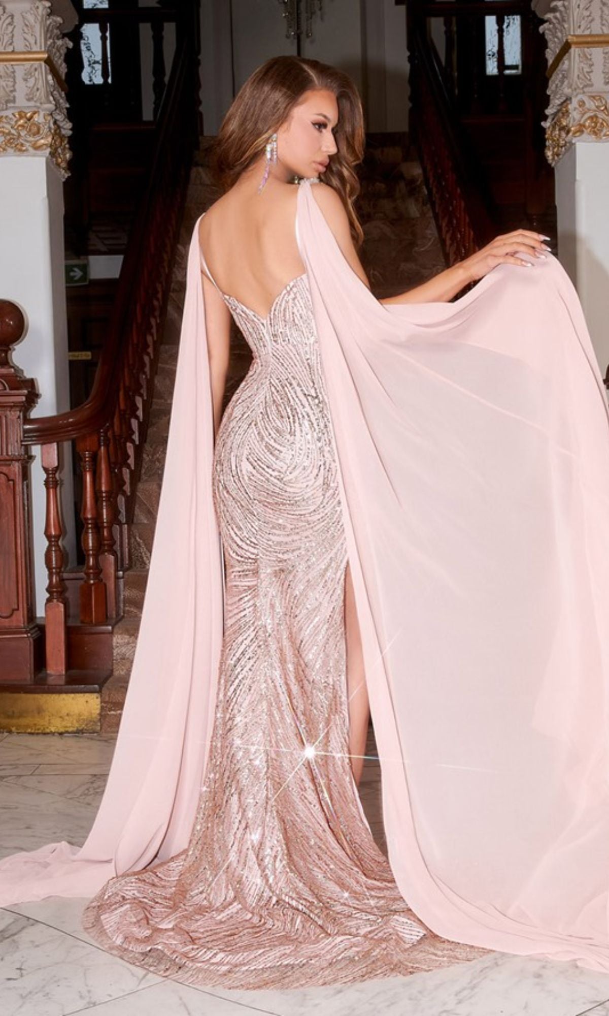 Drape Long Prom Dress: Portia and Scarlett PS22543