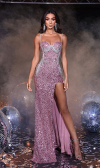 Long Sequin Prom Gown: Portia & Scarlett PS23422