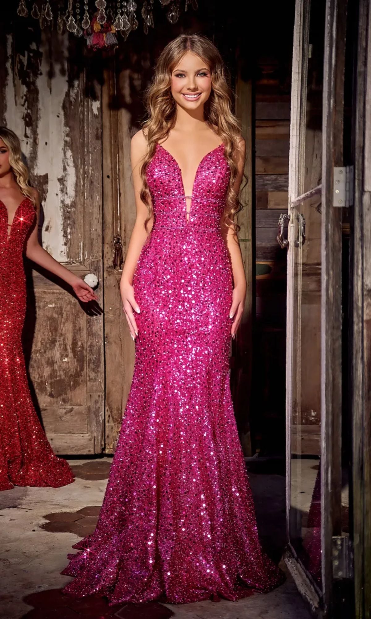 Beaded Long Prom Dress: Portia & Scarlett PS24041