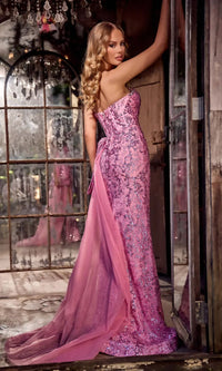 Long Print Prom Dress: Portia & Scarlett PS24070