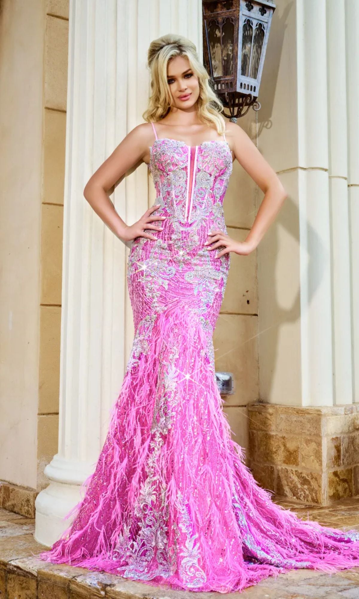 Long Pink Prom Dress: Portia and Scarlett PS24254