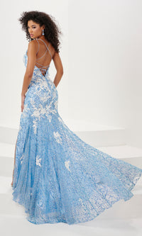 Floral Cracked-Ice Sequin Long Prom Dress 14157