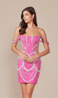 Sheer-Sides Short Sexy Homecoming Dress Q839