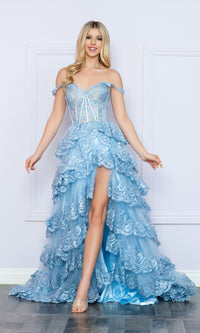 Nox Anabel Off-the-Shoulder Lace Prom Dress R1299