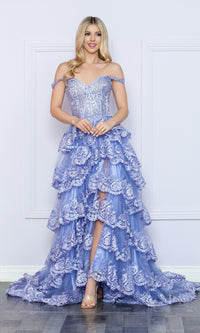 Nox Anabel Off-the-Shoulder Lace Prom Dress R1299