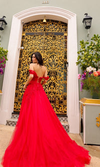 Off-the-Shoulder Long Tulle Prom Ball Gown R1303