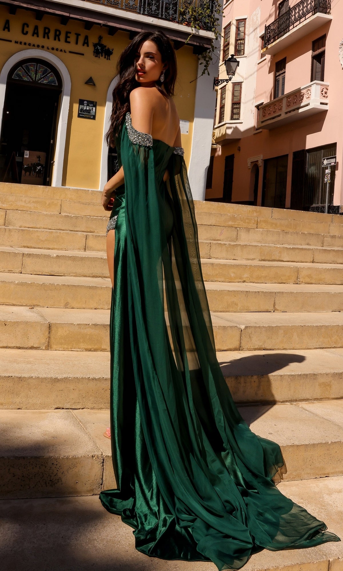 Off-the-Shoulder Drapes Long Formal Dress R1312