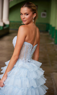 Strapless Ruffled Prom Ball Gown: Nox Anabel R1688