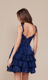 Short Ruffled Homecoming Dress: Nox Anabel R880