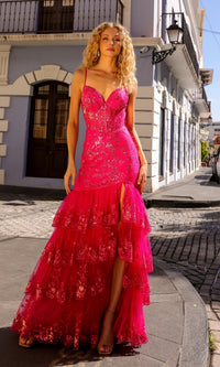 Sequin Long Ruffled Mermaid Prom Dress T1337