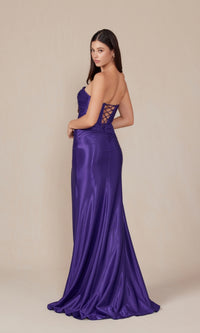 Strapless Lace-Up Long Prom Gown: Nox Anabel T1489