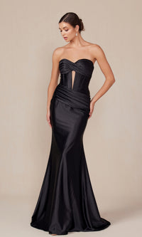 Strapless Long Corset Prom Dress: Nox Anabel T1500