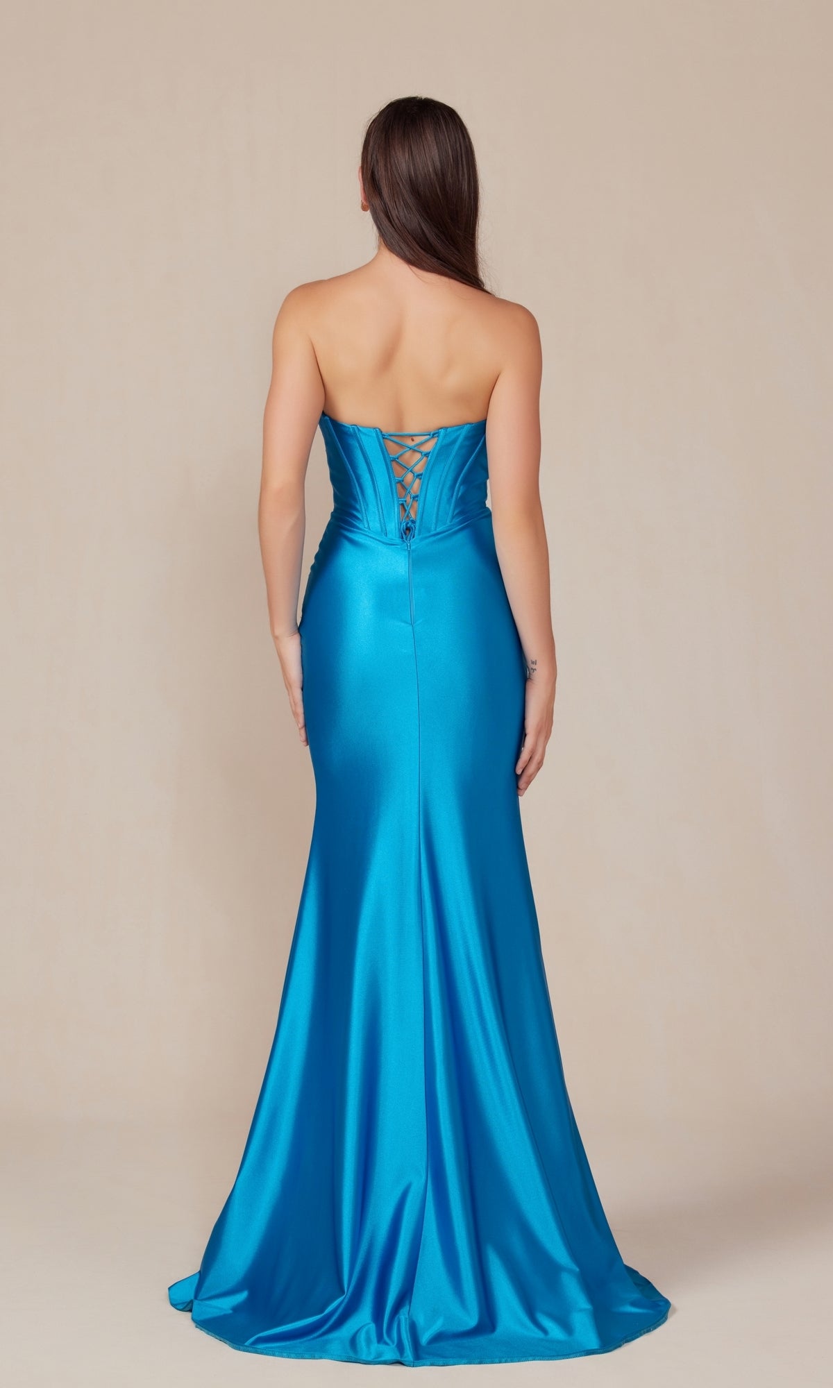 Strapless Long Corset Prom Dress: Nox Anabel T1500