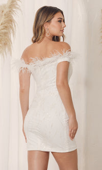 Feather Off-Shoulder Bodycon Homecoming Dress T790