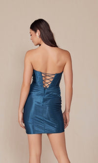 Twist-Front Strapless Short Homecoming Dress T867