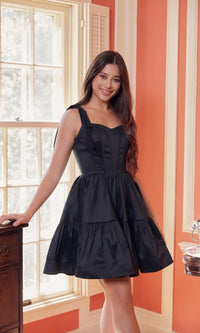 Shoulder-Tie Short Lace-Up A-Line Hoco Dress T869