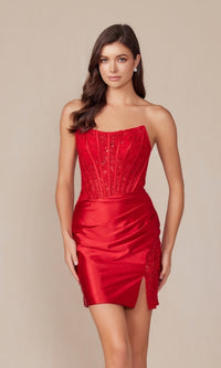 Strapless Short Corset Homecoming Dress T870