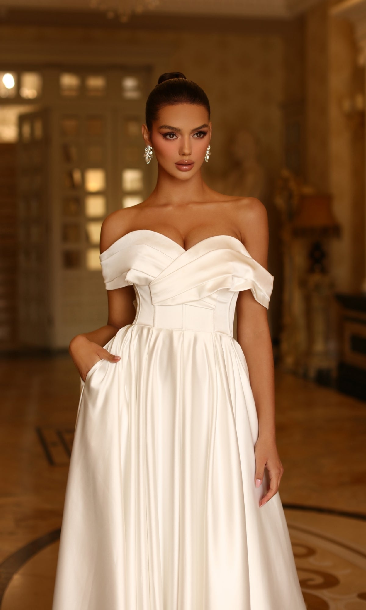 Long Off-White Prom Dress: Tina Holly TE207W