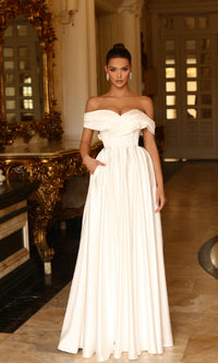 Long Off-White Prom Dress: Tina Holly TE207W