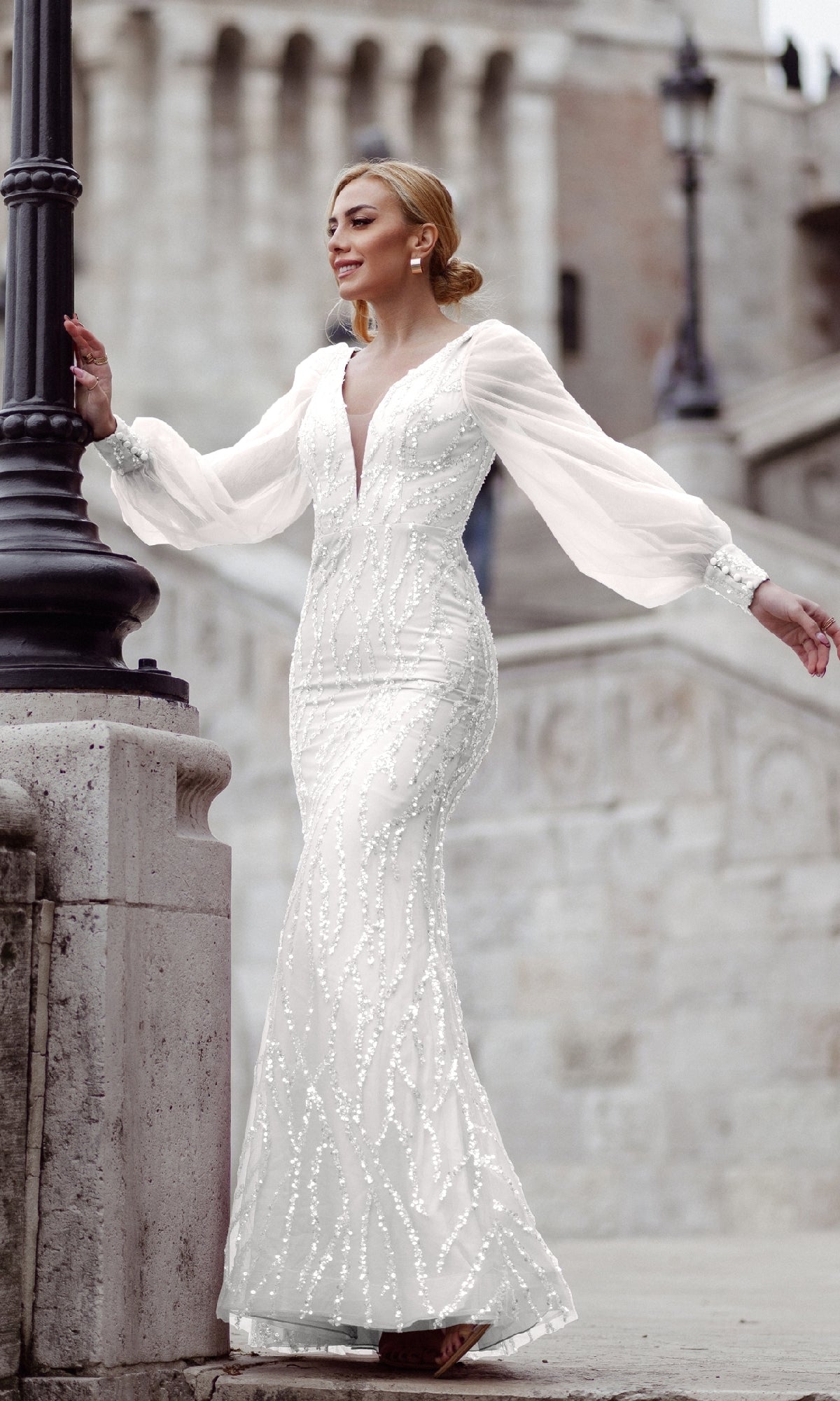 Long Sleeve Long Prom Dress: Tina Holly TK209