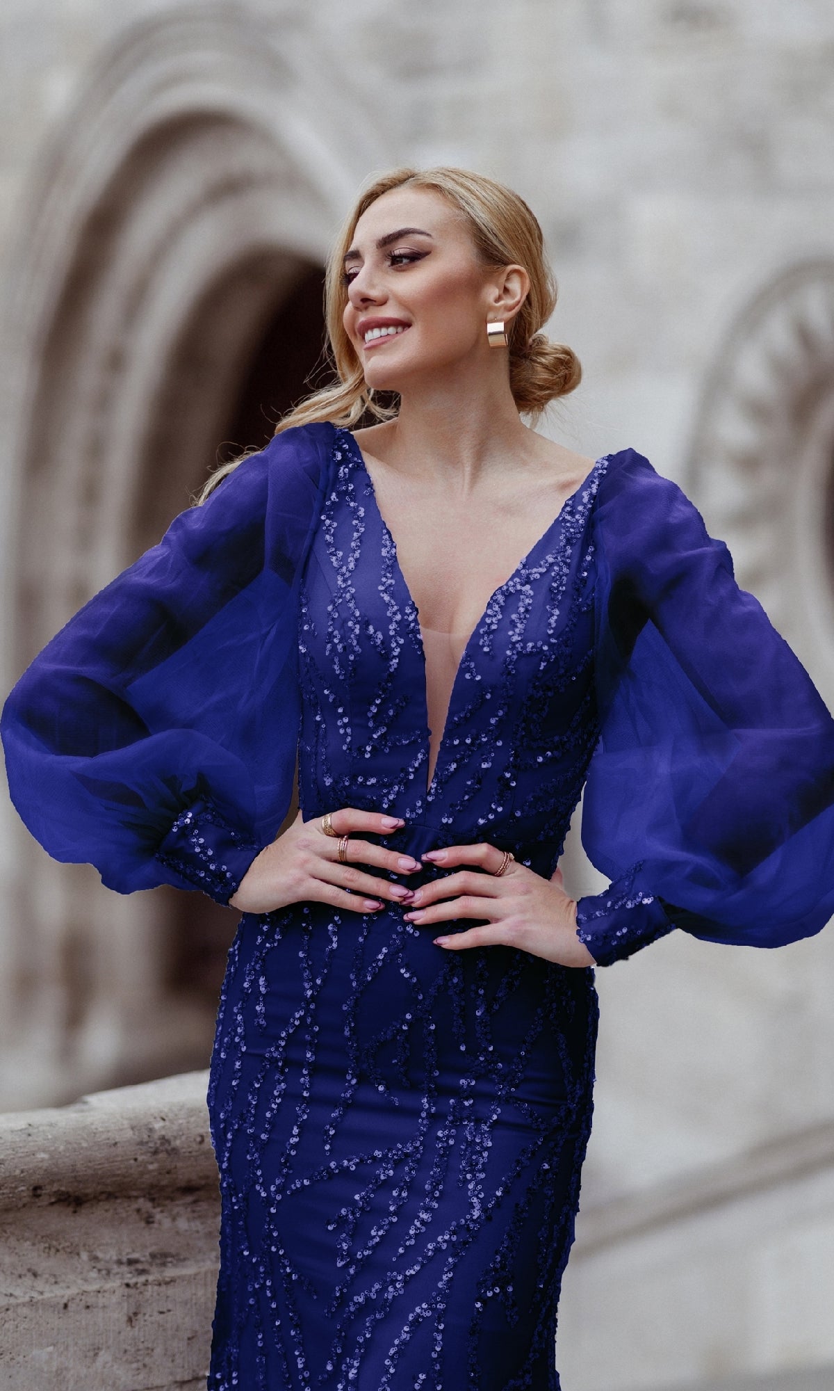 Long Sleeve Long Prom Dress: Tina Holly TK209