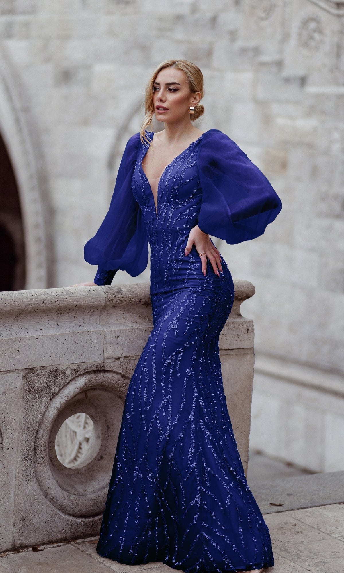 Long Sleeve Long Prom Dress: Tina Holly TK209