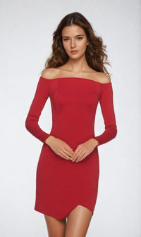 La Femme Long Sleeve Short Homecoming Dress 28182