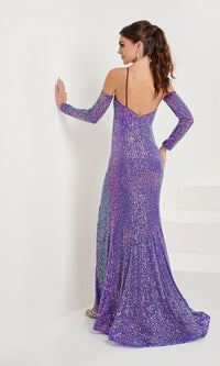 Tiffany Removable-Sleeve Sequin Prom Dress 16090