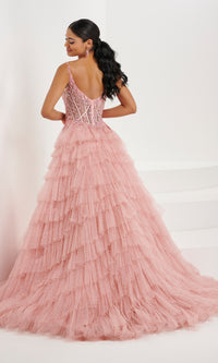 Tiffany Ruffled Glitter Tulle Prom Ball Gown 16099