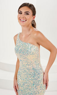 Tiffany One-Shoulder Long Sequin Prom Dress 16114