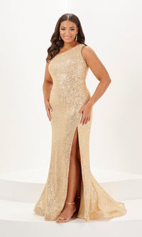 Tiffany Plus-Size Fitted Sequin Prom Dress 16126