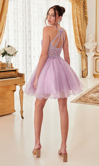 High-Neck Short Babydoll Homecoming Dress UJ0119